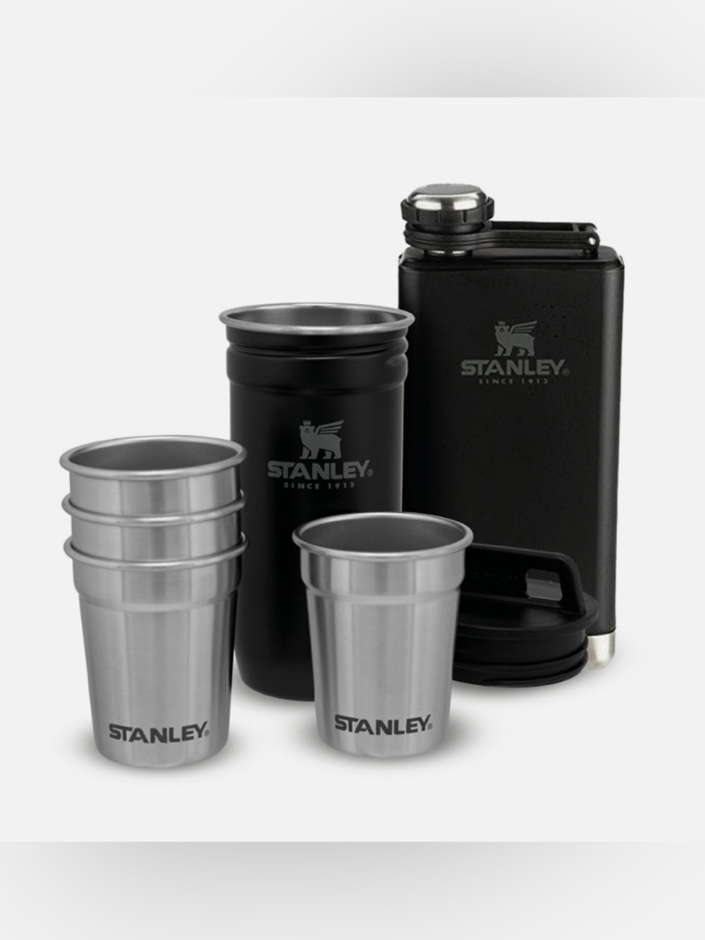 NEW Stanley Pre-Party Shot Glass + Flask Set • Matte Black